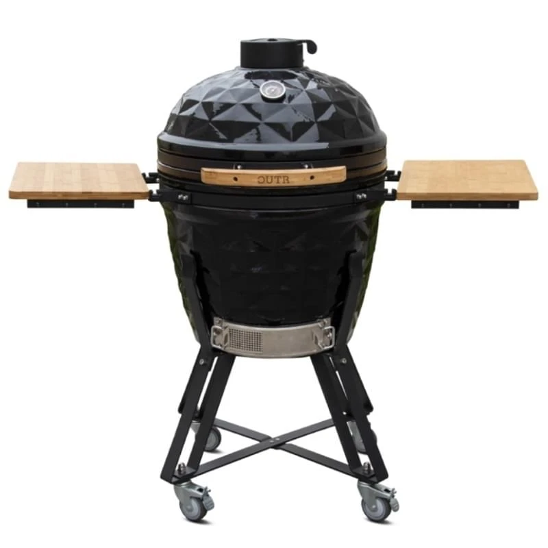 Outr Large Diamond 56 Kamado Barbecue Met Onderstel En Side Tables Donkergrijs 3 Outr Large Diamond 56 Kamado Barbecue Met Onderstel En Side Tables Donkergrijs