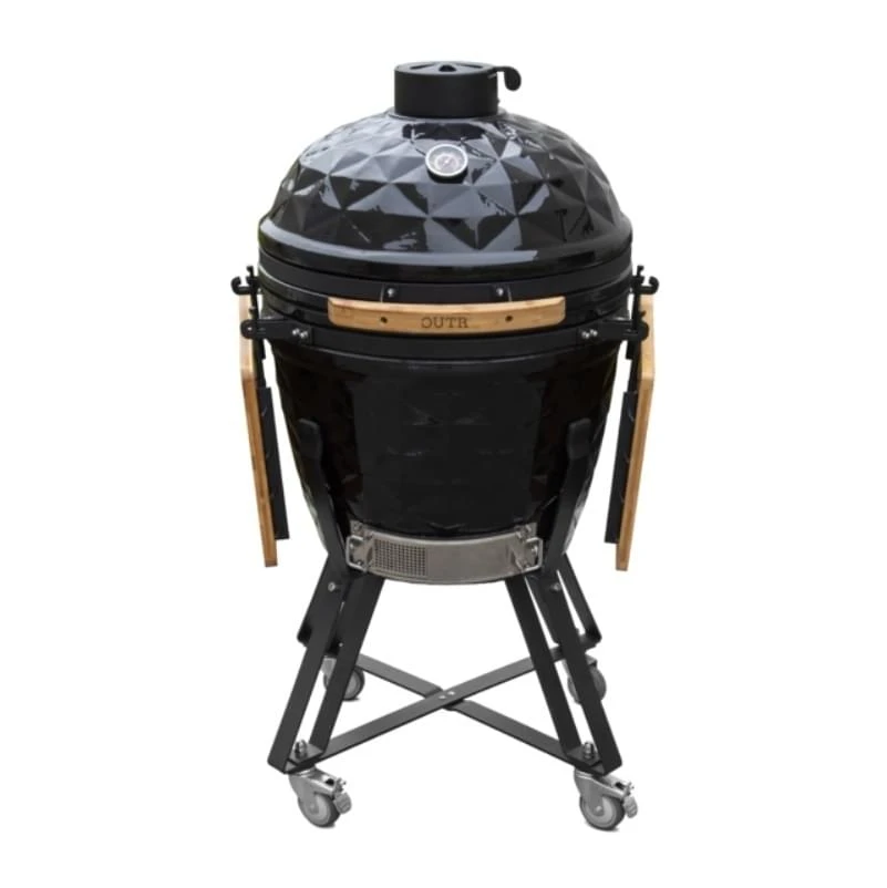 Outr Large Diamond 56 Kamado Barbecue Met Onderstel En Side Tables Donkergrijs 4 Outr Large Diamond 56 Kamado Barbecue Met Onderstel En Side Tables Donkergrijs - Afbeelding 2