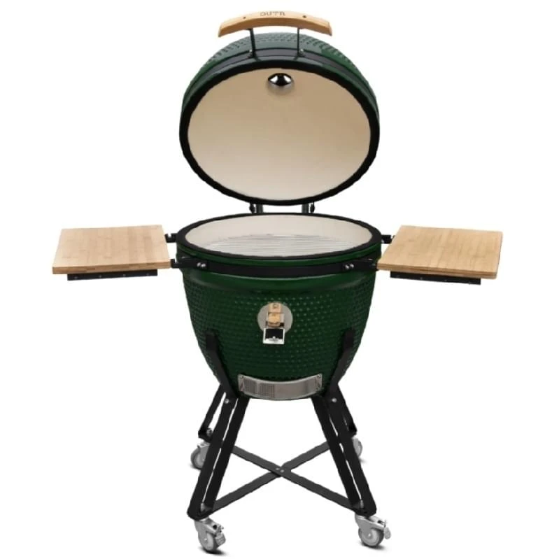 Outr Extra Large Kamado Barbecue Met Onderstel En Side Tables Groen 4 Outr Extra Large Kamado Barbecue Met Onderstel En Side Tables Groen - Afbeelding 2
